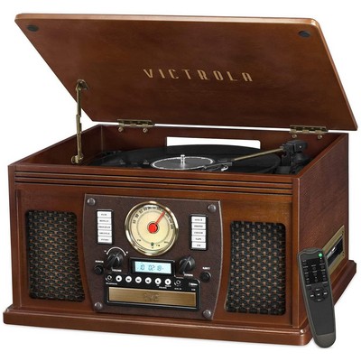 Victrola 8-in-1 Bluetooth Record Player & Multimedia Center - Turntable, Espresso