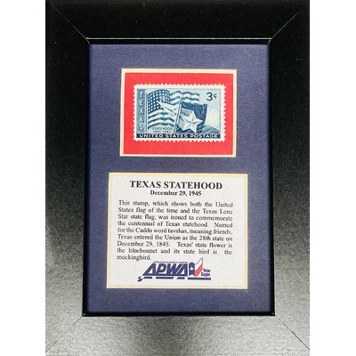 Framed Stamp Gift/Award Celebrating Texas Statehood