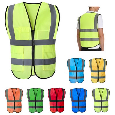 Reflective Safety Vest with Pockets