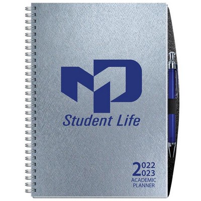 Academic Journal Planner w/Embossed Paperboard Cover w/Dynamic Pen (7"x10")