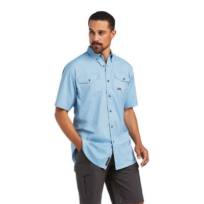 Ariat® Men's Deep Water Heather Rebar® Made Tough VentTEK™ Short Sleeve Work Shirt