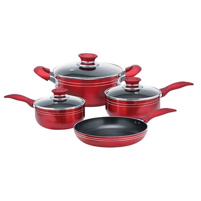 7 Piece Red Cookware Set