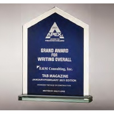 Pinnacle Series Glass Award w/Blue Screened Center