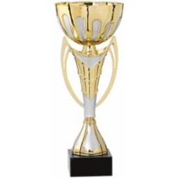 15" Assembled Silver/Gold Cup Trophy w/Handles