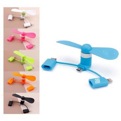 3-in-1 Mini USB Cell Phone Fan