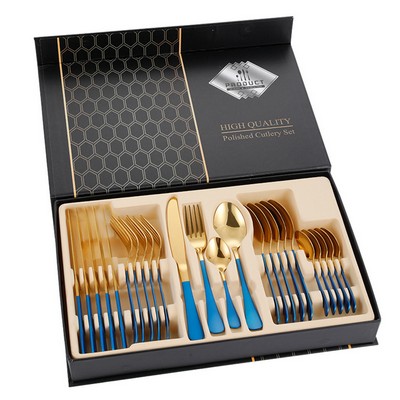 24-piece Stainless Steel Steak Cutlery Spoon Set