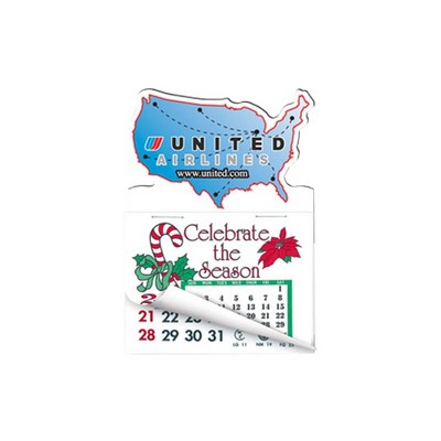 USA Shape Calendar Pad Sticker W/Tear Away Calendar