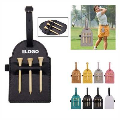 Golf Tee Holder Leather Pouch