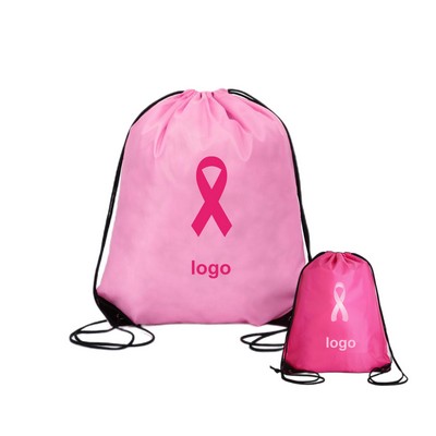 Breast Cancer Awareness Drawstring Bag