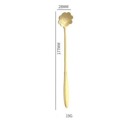 6.97 Inch Gold Coreopsis Flower Stainless Steel Coffee Spoon