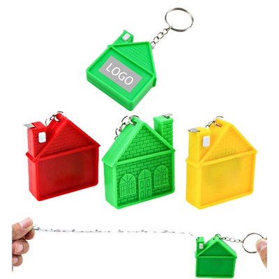 House Shaped Tape Measure Keychain