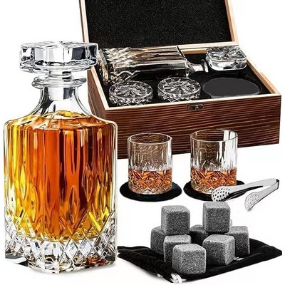 Whiskey Decanter Gift Set With Cooling Stones for Men