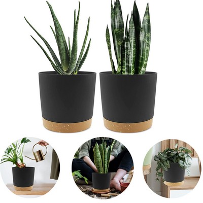 8 Inch Indoor Plant Pot with Drainage and Removable Base