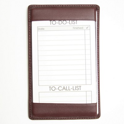 Leather Traditional Note Jotter w/ 10 Things To Do Cards