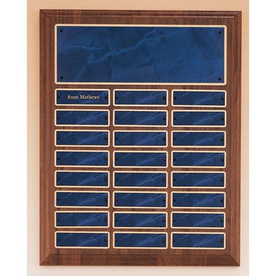 Perpetual Series Walnut Plaque w/ 24 Sapphire Marble Plates (12"x15")