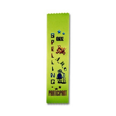 2"x8" Stock Recognition Spelling Bee Participant Lapel Ribbons