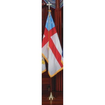 Deluxe Crown™ Episcopal Flag Presentation Set With 8' Oak Flagpole