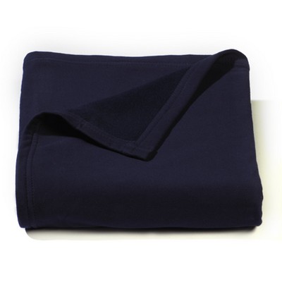 Navy Blue Sweatshirt Jersey Fleece Blanket