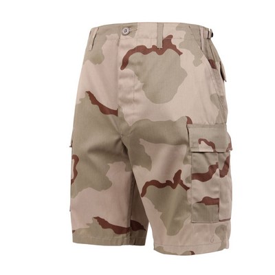 Tri-Color Desert Camo Twill Battle Uniform Combat Shorts (XS to XL)