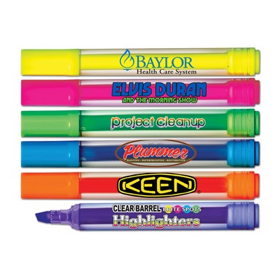 Liqui-Mark® Brite Spots® Clear Barrel Highlighter w/Broad Chisel Tip (Full-Color Decal)