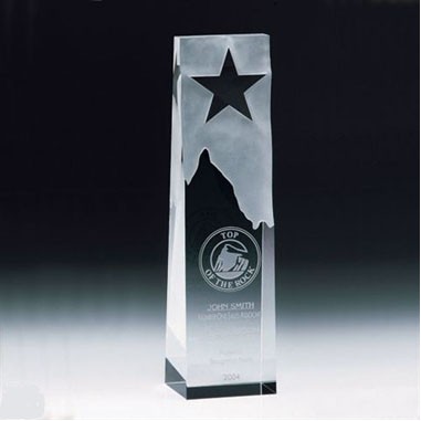 Vertical Optical Star Trophy (Sandblasted)