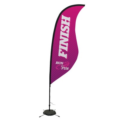 9' Premium Sabre Sail Sign Flag, 1-Sided, Scissor Base