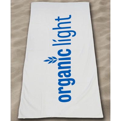 Velour Beach Towel White 35X60 (IMPRINTED)