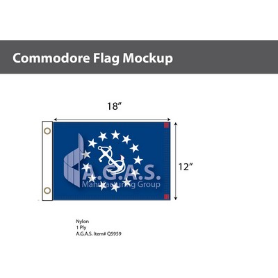 Commodore Deluxe Flags 12x18 inch