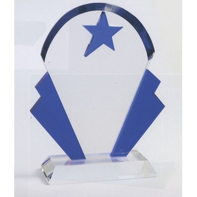 Blue Star Crown Crystal Award