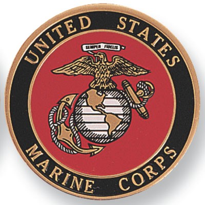 2" United States Marine Corps Embossed Litho Printed Medallion Insert Disc