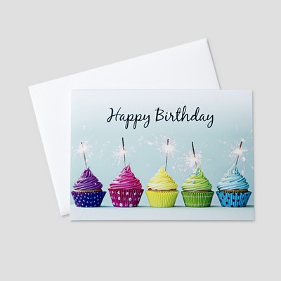 Cupcake Sparklers Birthday Greeting Card