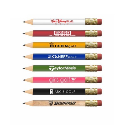 Union Printed - USA Made - Round Wooden Golf Pencil with Eraser