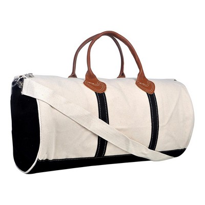 20 Oz. Super Heavy Canvas 2 Tone Round Duffle Bag