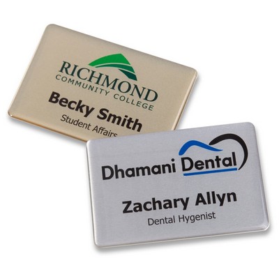 3" W x 2" H - Metal Name Badge