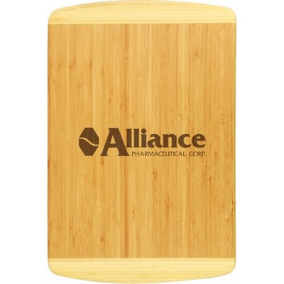 11.5" x 13.5" - Wood Cutting Board - Two Tone Bamboo