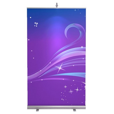 BannerStand 1 - Silver Banner Stand w/Single Sided Graphic & Hardware (47.2"x80")