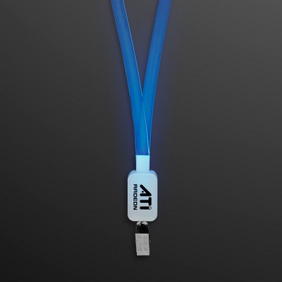 Blue Supernova Light Lanyards, LED Badge Holders