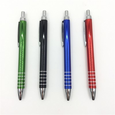 Classic metal click-action pen with metallic barrel