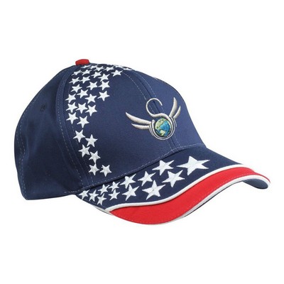 Cotton Twill 6 Panel Star Embroidered Cap