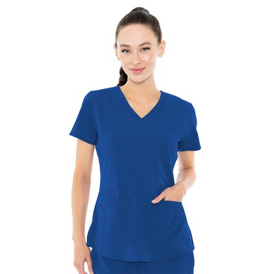 Med Couture Energy Women's V-Neck Shirt w/Racerback Shirt Tail Scrub Top