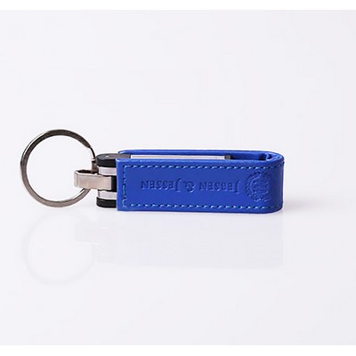 Keyring Leather And Metallic USB Flash Drive