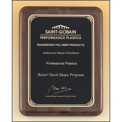 Airflyte® Walnut Piano-Finish Plaque w/Sunburst Design Plate (7"x 9")