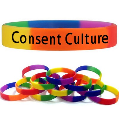 Gay Pride/Rainbow Silicone Wristband