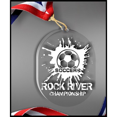 Oval Neck Medal in Clear Acrylic