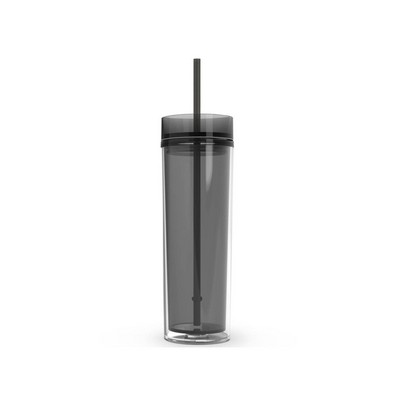 Double Wall Acrylic Tumbler with Lid and Straw, 16 oz.