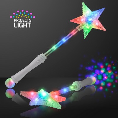 Custom Light Up White Super Star Princess Wand - BLANK