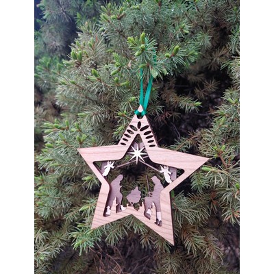 2.75" - Customizable 3D Hardwood Ornaments - 2 Layers