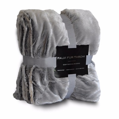 Fur Sherpa Throw Blanket