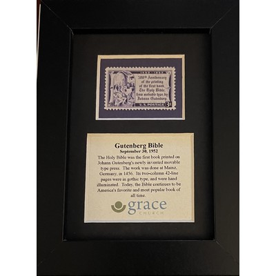 Framed Stamp Gift/Award Celebrating the Bible