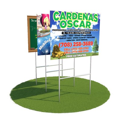 14" x 22" - Yard Signs -4mm Coroplast -Full Color 2 Sides -with H Stakes